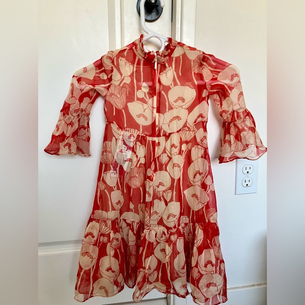 Gucci Palm Springs Sheer Red Floral Dress